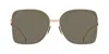 Gucci Rimless Square Metal Sunglasses In Shiny Rose Gold