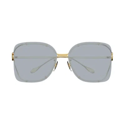 Gucci Rimless Square Metal Sunglasses In Gold