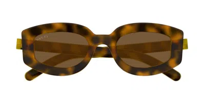 Gucci Oval Plastic Sunglasses In Multi
