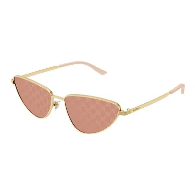 Gucci Eyewear Sunglasses In Gold
