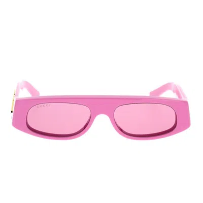 Gucci Gg1771s Geometric-frame Sunglasses In Pink