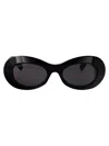 Gucci Interlocking G Oval-frame Sunglasses In Black