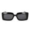 Gucci Double G Rectangle-frame Sunglasses In Black