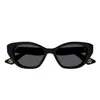 Gucci Gg1638s Linea Lettering 001 Black Grey Sunglasses In Black