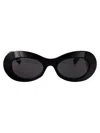 Gucci Interlocking G Oval-frame Sunglasses In Black
