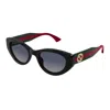 Gucci Polarized Grey Gradient Cat Eye Ladies Sunglasses Gg1862s 005 52 In Black