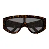 Gucci Gg Extruded 99mm Acetate Shield Sunglasses In Black