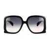 Gucci Interlocking G Oversized Square-frame Sunglasses In Black