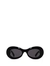 Gucci Interlocking G Oval-frame Sunglasses In Black