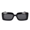 Gucci Double G Rectangle-frame Sunglasses In Black