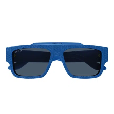 Gucci Eyewear Rectangular Frame Sunglasses In Blue