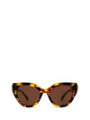Gucci Logo-plaque Cat Eye-frame Sunglasses In Brown