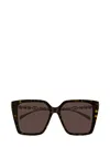 Gucci Gg1967s Linea Emblem 003 Havana Silver Brown Sunglasses In Gray