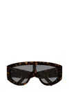 Gucci Gg Extruded 99mm Acetate Shield Sunglasses In Brown