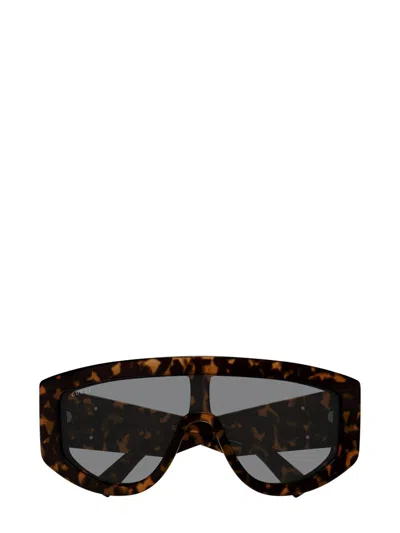 Gucci Gg Extruded 99mm Acetate Shield Sunglasses In Brown