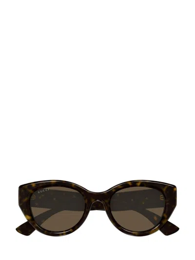 Gucci Eyewear Low Nose Bridge Fit Sunglasses In Brown