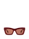 Gucci Rectangle-frame Sunglasses In Brugundy