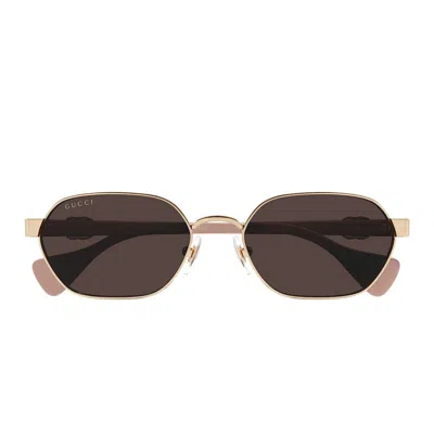 Gucci Women's  Gg1593s 003 Sunglasses In Gold