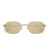 Gucci Running Mini Rectangular Sunglasses In Gold