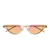 Gucci Gg1603s Linea Gg Logo 004 Gold Yellow Sunglasses In Gold