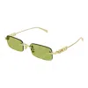 Gucci Rectangular Frame Sunglasses In Gold