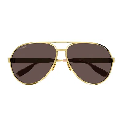 Gucci Eyewear Sunglasses In Gold