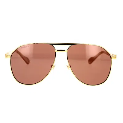 Gucci Eyewear Sunglasses In Gold