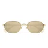 Gucci Running Mini Rectangular Sunglasses In Gold