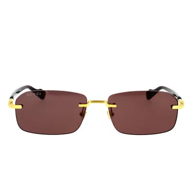 Gucci Eyewear Sunglasses In Gold