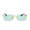 Gucci Gold Burgundy Green Metal Sunglasses In Gold