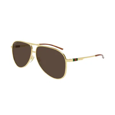 Gucci Eyewear Sunglasses In Gold