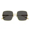 Gucci Rectangle Frame Sunglasses Sunglasses In Gold