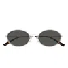 Gucci Gg1980s Linea Emblem 005 Grey Silver Grey Sunglasses In Brown