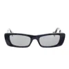 Gucci Black Interlocking G Rectangular Sunglasses In Gray