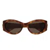 Gucci Double G Oval-frame Sunglasses In Havana