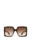 Gucci Tortoiseshell Print Square Sunglasses In Havana