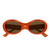 Gucci Logo Acetate Oval Sunglasses In Orange