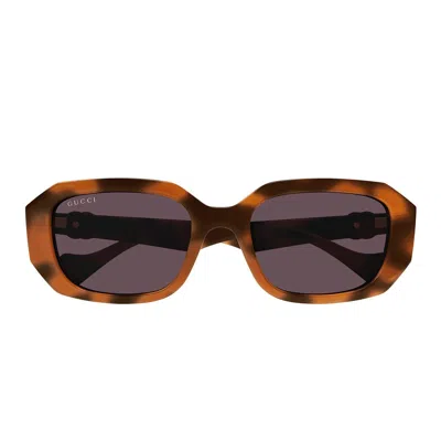 Gucci Eyewear Rectangular Frame Sunglasses In Orange