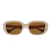 Gucci Double-g Geometric-frame Sunglasses In Pink