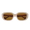 Gucci Double-g Geometric-frame Sunglasses In Pink