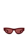 Gucci Logo Rectangular Sunglasses In Burgundy