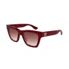 Gucci Gg1714s-003 Burgundy-burgundy-red In Red