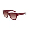 Gucci Gg1714s-003 Burgundy-burgundy-red In Red