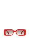 Gucci Interlocking G Rectangular-frame Sunglasses In Red