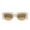 Gucci Eyewear Geometric Frame Sunglasses In White