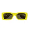 Gucci Monochrome Gg Rectangle Acetate Sunglasses In Yellow