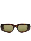 Gucci Rectangular Frame Sunglasses In Multicolour