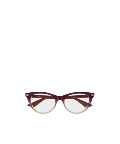 Gucci Eyewear Cat Eye Frame Glasses In Brown