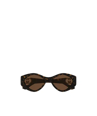 Gucci Eyewear Geometric Frame Sunglasses In Brown