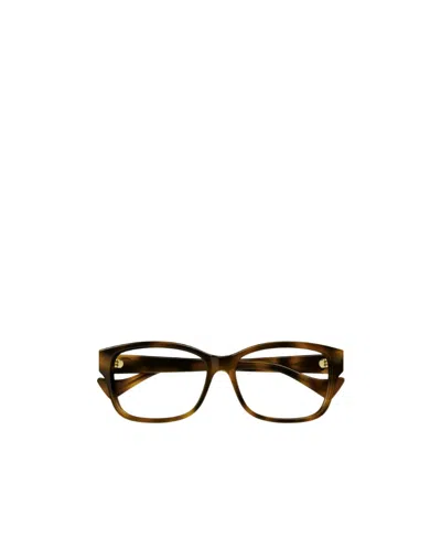 Gucci Eyewear Rectangle Frame Glasses In Brown